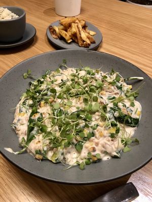 Risotto (no tomatoes) was pretty good, just needed one more burst of flavor   at Love.Life in Culver City