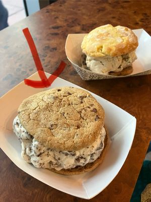 Vegan chocolate chip ice cream sandwich!   at The Baked Bear in Miami Beach