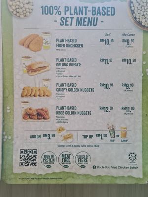 Menu at Uncle BOB Fried Chicken Kundasang in Ranau