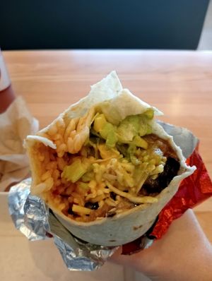 Mexi Cali burrito with guacamole at Mad Mex in Cameron Park