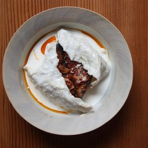 Tofu, chilli sauce, yuba, soy emulsion at Zero Waste Kyoto in Kyoto