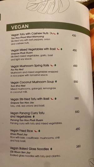 vegan menu  at Mango Tree Cafe - SM North in Quezon City