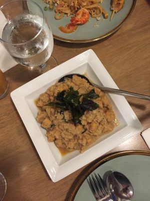 Vegan stir-fried tofu with basil. 

Not a big fan of this one. The texture of the sauce was weird. at Mango Tree Cafe - SM North in Quezon City