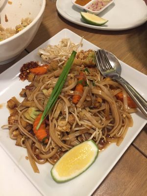 Vegan pad thai. 

They initially gave us the pad thai that has the egg net. Good thing they were kind enough to accommodate me when I said it was supposed to be the vegan one. at Mango Tree Cafe - SM North in Quezon City