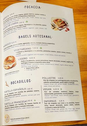 Menu page 3 at Patchwork in Barcelona