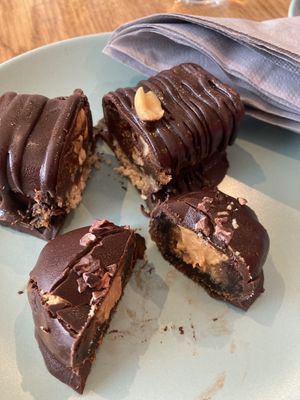 Vegan snickers and caramel bite  at East Road in Dublin