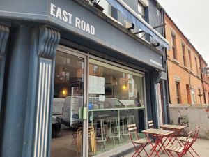 Café front at East Road in Dublin