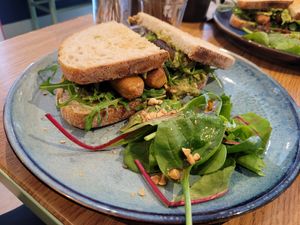 Vegan bap (but more like a sausage sandwich...) at East Road in Dublin