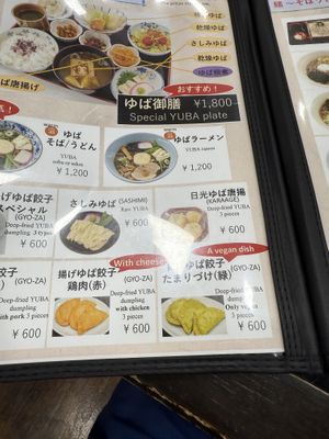 Vegan gyoza (lower right )  at Azuma in Nikko