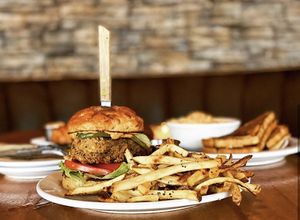 Burger-photo taken from their Instagram  at Shelter Lounge in Seattle