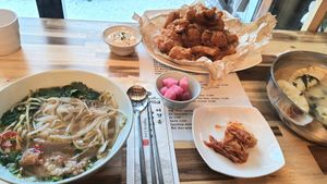 2 "meal" dishes and 1 "cooking" dish for sharing at Vegan Insa - 비건인사 in Seoul