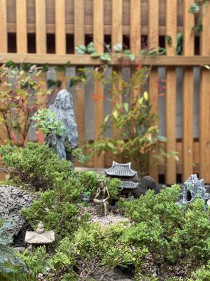 Cute decoration in the garden  at Vegan Insa - 비건인사 in Seoul