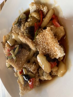  Nurungji mushroom sweet sour - never again)  at Vegan Insa - 비건인사 in Seoul