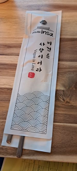 Cute chopsticks pack at Vegan Insa - 비건인사 in Seoul