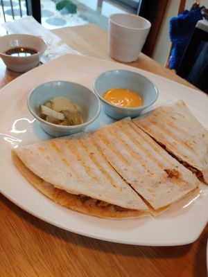 Kimchi quesadill at Vegan Insa - 비건인사 in Seoul