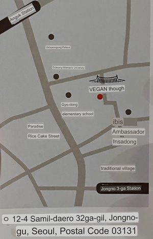 Map (translated) at Vegan Insa - 비건인사 in Seoul