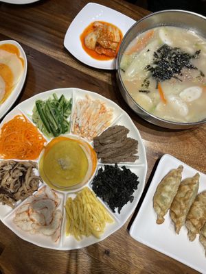 Soup and kimchi  at Vegan Insa - 비건인사 in Seoul