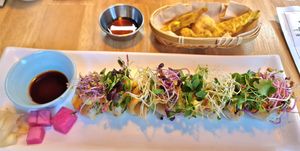 California roll with tempura at Vegan Insa - 비건인사 in Seoul