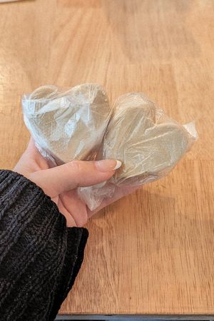 A sweet gift from the host - heart shaped soap ❤️ at Vegan Insa - 비건인사 in Seoul