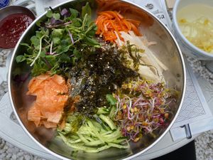 Bibimbap noodles!  at Vegan Insa - 비건인사 in Seoul