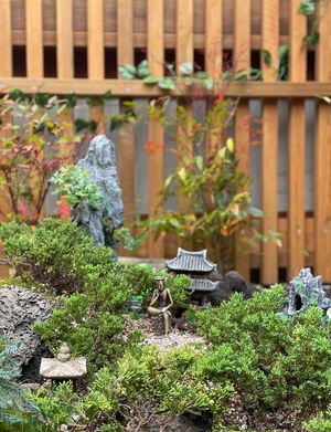 Cute green decoration in the garden sitting side  at Vegan Insa - 비건인사 in Seoul