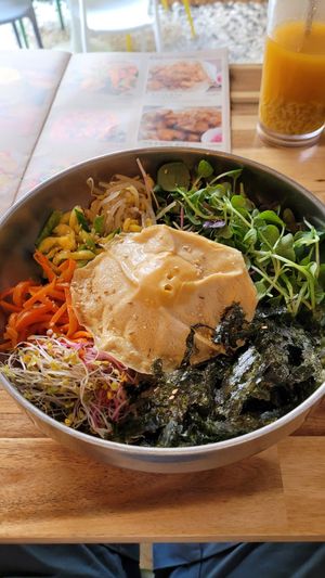 Bibimbap was great, it came with gojuchang on the side then you add it in yourself to taste at Vegan Insa - 비건인사 in Seoul