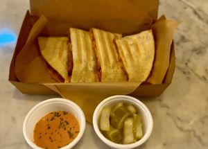 Kimchi quesadillas, the best 👍  at Vegan Insa - 비건인사 in Seoul