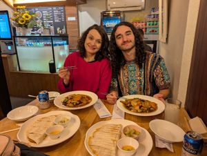 Kimchi pancake 8.5/10 sweet and sour dish 7/10 at Vegan Insa - 비건인사 in Seoul