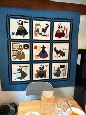 Love this wall quilt.  at Vegan Insa - 비건인사 in Seoul