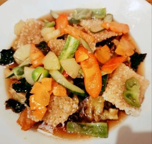 누룽지버섯탕수 at Vegan Insa - 비건인사 in Seoul