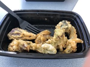 Tempura vegetables at Veggie Fun in Providence