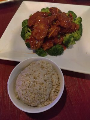 Orange chick'n at Veggie Fun in Providence