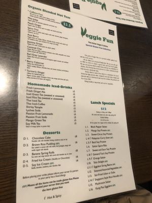 Menu  at Veggie Fun in Providence