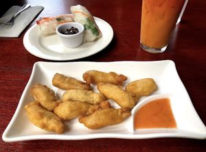 fried soy and summer rolls  at Veggie Fun in Providence
