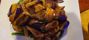 Eggplant and greenbeans at Veggie Fun in Providence