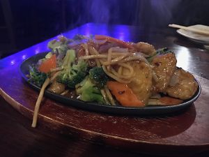 sizzling platter at Veggie Fun in Providence