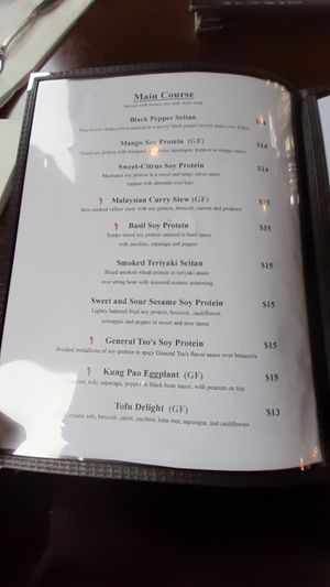 Menu at Veggie Fun in Providence