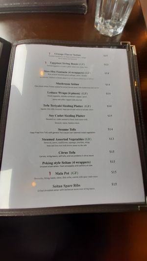 Menu at Veggie Fun in Providence