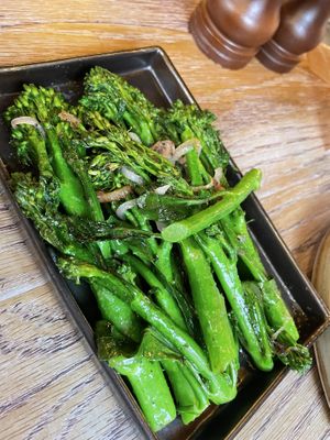 Broccolini (comes with onion on top)  at Victors in Alderley Edge