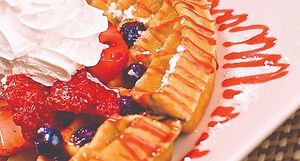 Megaberry Waffle at Waffles INCaffeinated in North Huntingdon