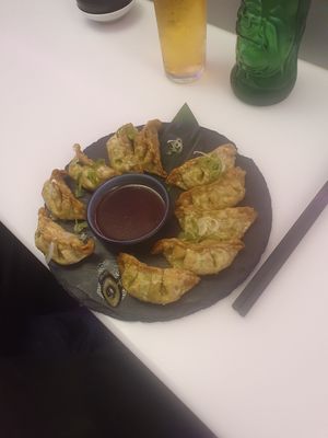 Veggie gyoza at Unagi Street Food in Wilmslow