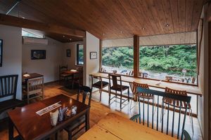 Alog the beautiful Shima river at Shima Terrace in Gunma