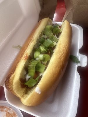I actually had to check that there was a hot dog in there...  at DogSlinger in Stevensville