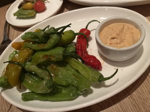 Blistered Shishito Peopers  at Agricola Eatery in Princeton