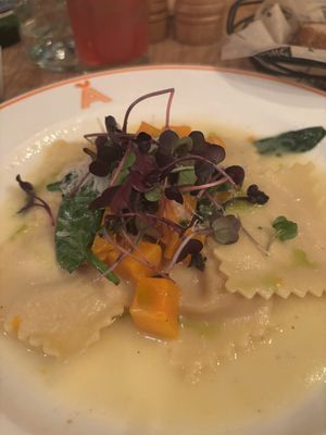 Butternut squash ravioli   at Agricola Eatery in Princeton