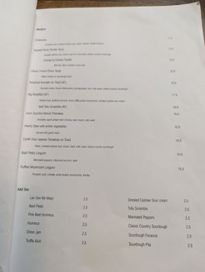 Menu at Back to Eden in Central Singapore