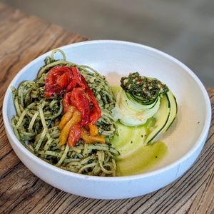 Vegan Basil Pesto Linguini  at Back to Eden in Central Singapore