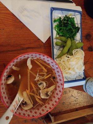 Miso with side veggies at Sushi Street Café in Marseille
