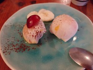 Muchi passion fruit ice cream at Sushi Street Café in Marseille