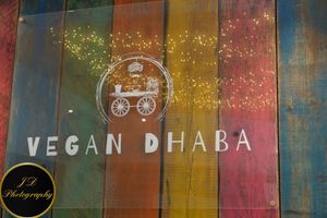 Sign at Vegan Dhaba in Birmingham